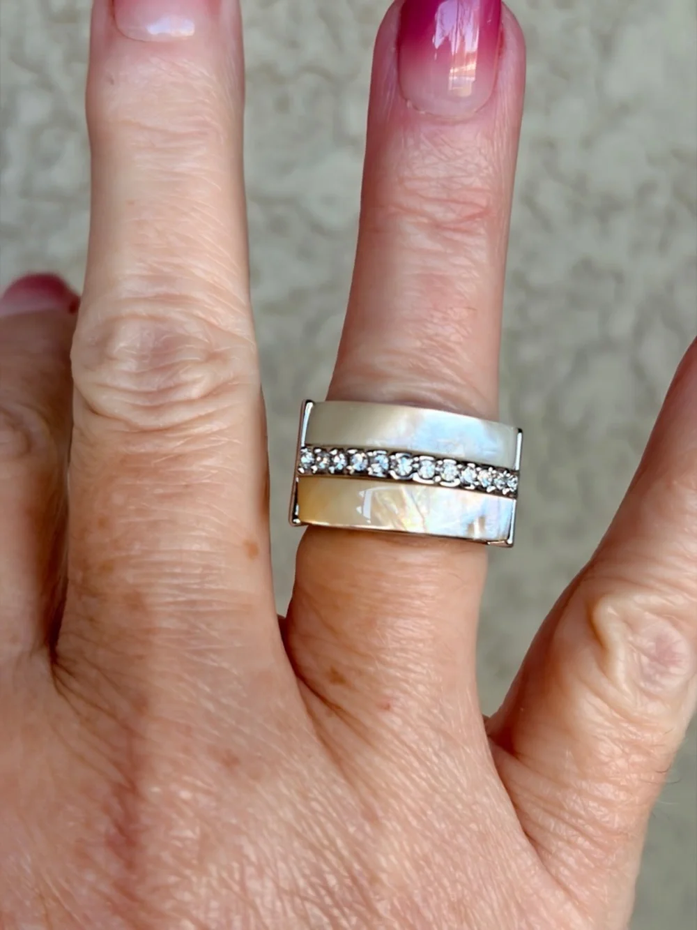 Luminous Camille Lucie Mother Of Pearl Silver Ring